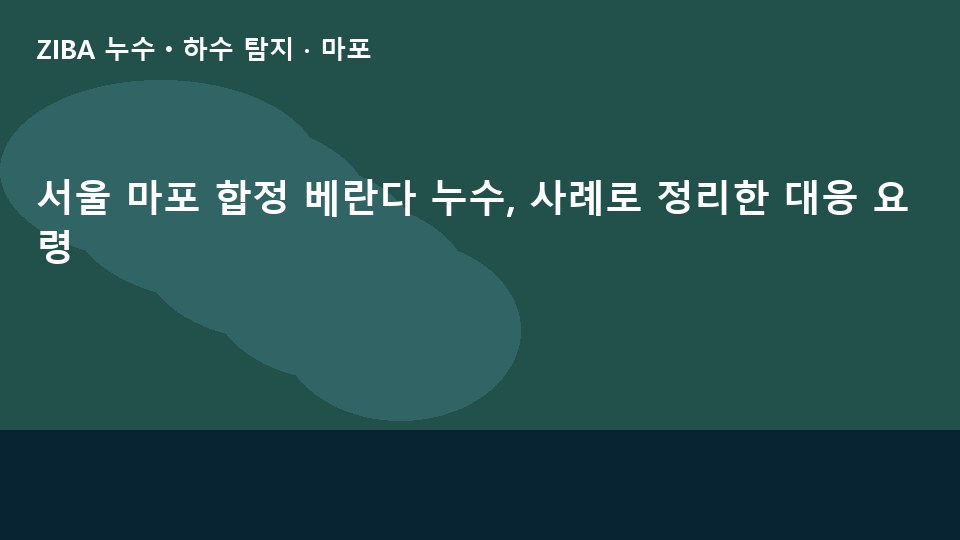 서울 마포 합정 베란다 누수, 사례로 정리한 대응 요령