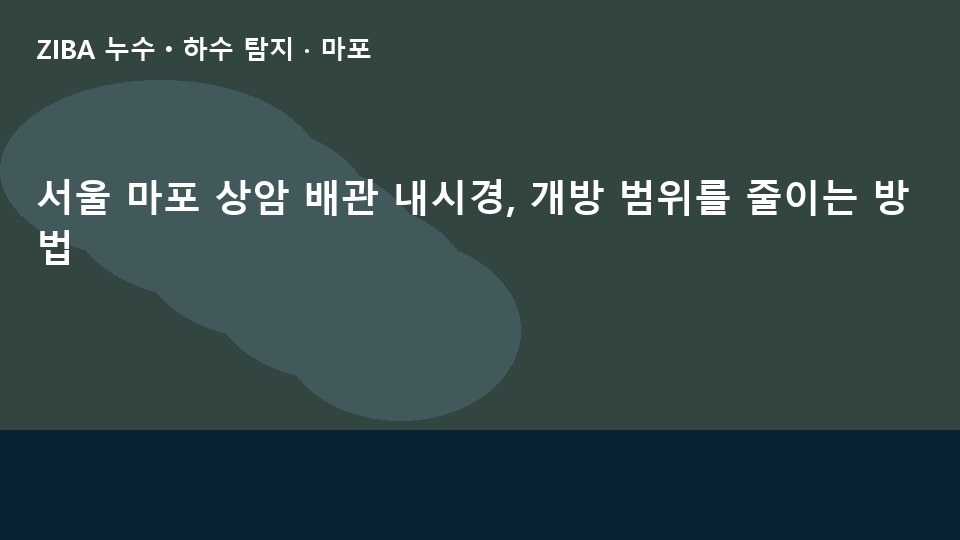 서울 마포 상암 배관 내시경, 개방 범위를 줄이는 방법