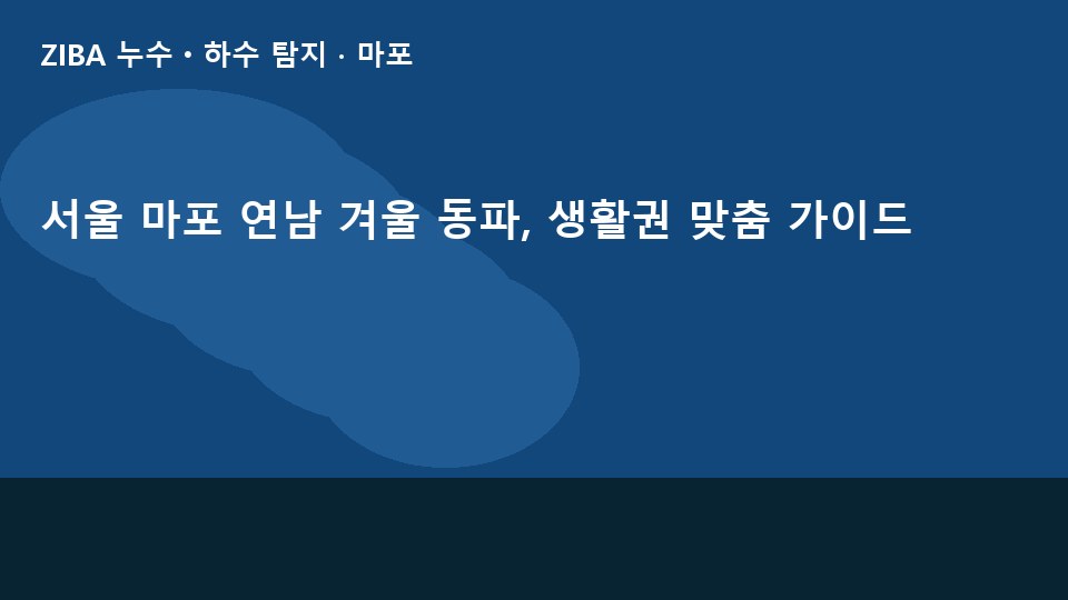 서울 마포 연남 겨울 동파, 생활권 맞춤 가이드